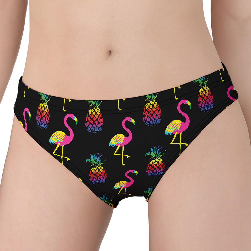 Rainbow Pineapple And Flamingo Print Women's Panties