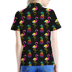 Rainbow Pineapple And Flamingo Print Women's Polo Shirt