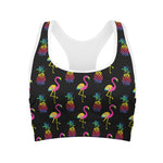 Rainbow Pineapple And Flamingo Print Women's Sports Bra