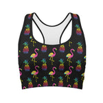 Rainbow Pineapple And Flamingo Print Women's Sports Bra