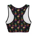 Rainbow Pineapple And Flamingo Print Women's Sports Bra