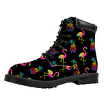 Rainbow Pineapple And Flamingo Print Work Boots