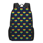 Rainbow Pixel 8-Bit LGBT Pride Heart 17 Inch Backpack