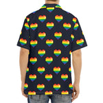 Rainbow Pixel 8-Bit LGBT Pride Heart Aloha Shirt