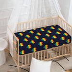 Rainbow Pixel 8-Bit LGBT Pride Heart Baby Crib Sheet
