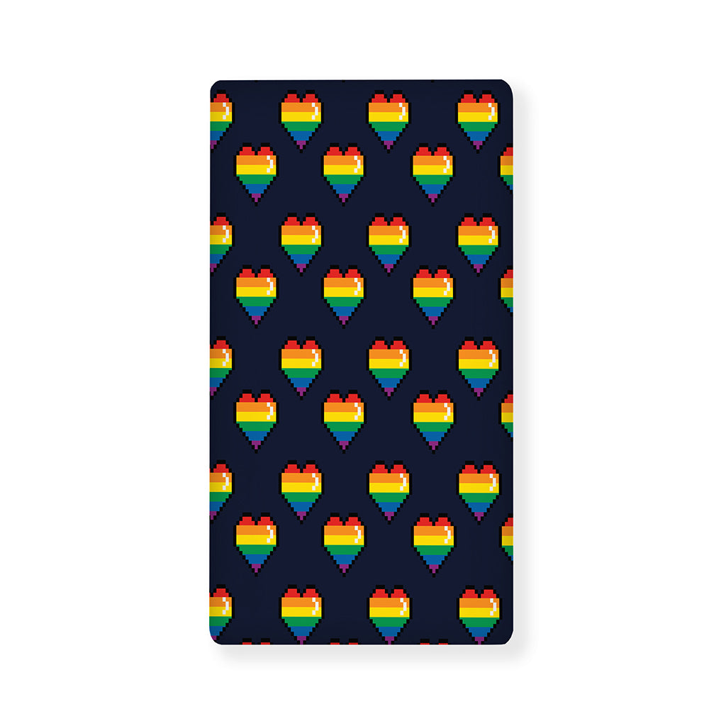 Rainbow Pixel 8-Bit LGBT Pride Heart Baby Crib Sheet
