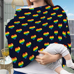 Rainbow Pixel 8-Bit LGBT Pride Heart Baby Seat Cover