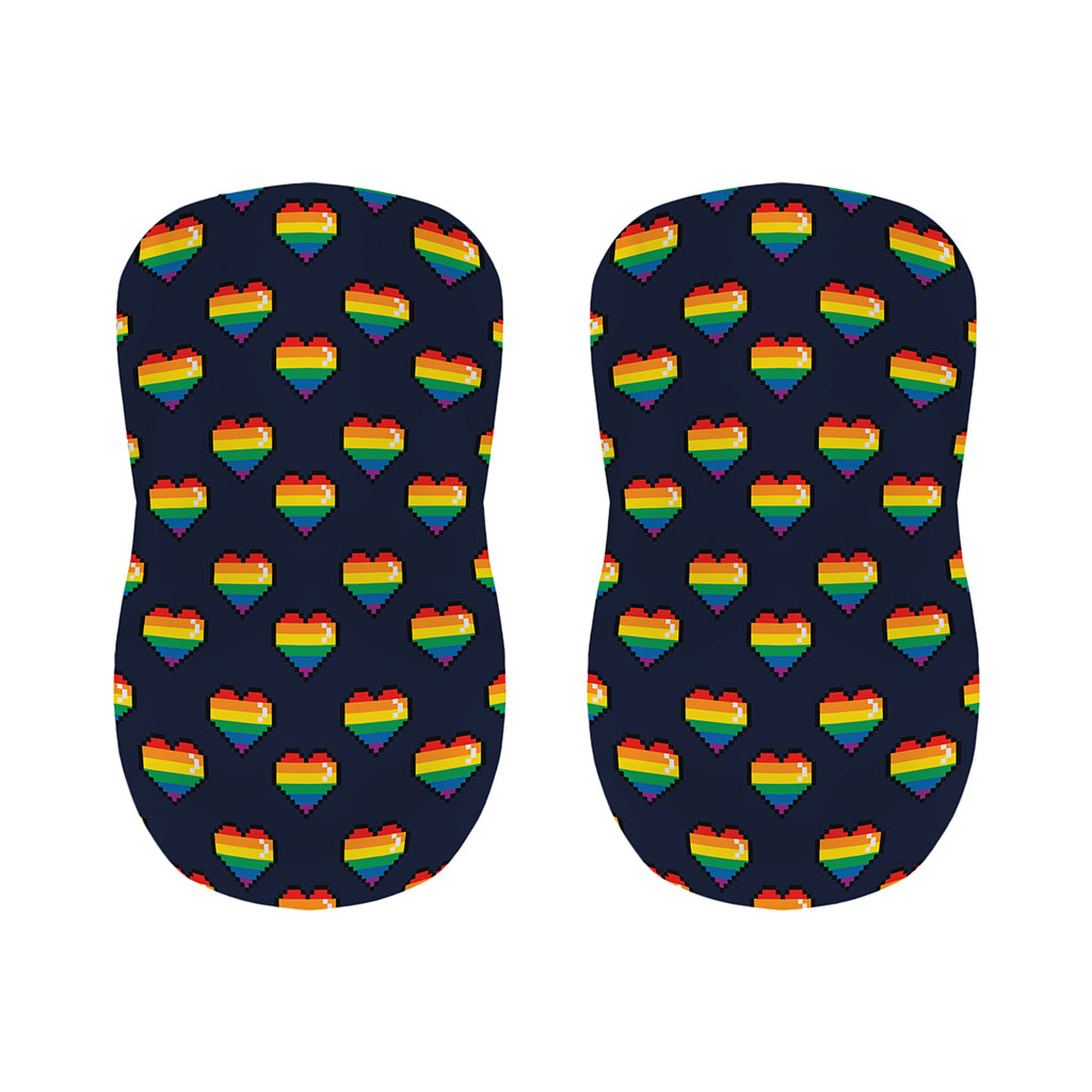 Rainbow Pixel 8-Bit LGBT Pride Heart Bar Stool Covers