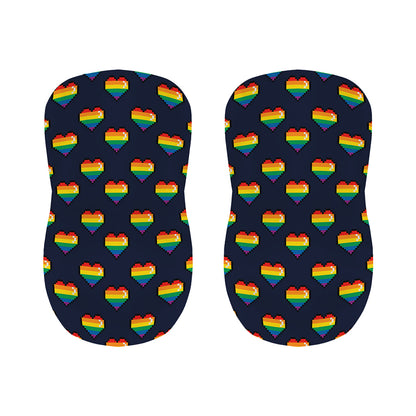Rainbow Pixel 8-Bit LGBT Pride Heart Bar Stool Covers