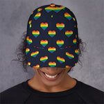 Rainbow Pixel 8-Bit LGBT Pride Heart Baseball Cap