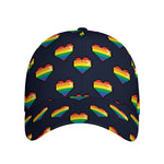 Rainbow Pixel 8-Bit LGBT Pride Heart Baseball Cap