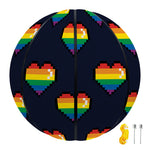 Rainbow Pixel 8-Bit LGBT Pride Heart Basketball
