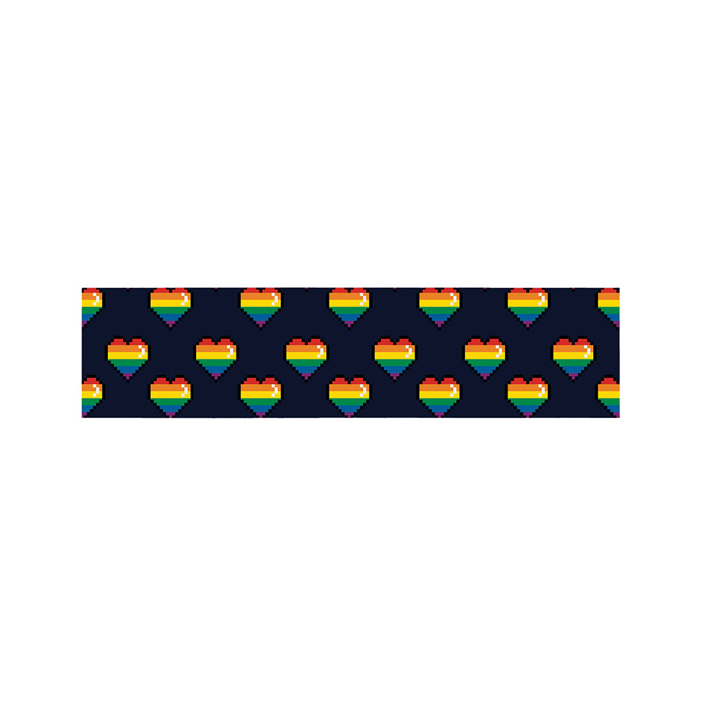 Rainbow Pixel 8-Bit LGBT Pride Heart Bed Runner