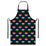 Rainbow Pixel 8-Bit LGBT Pride Heart Bib Apron With Pocket