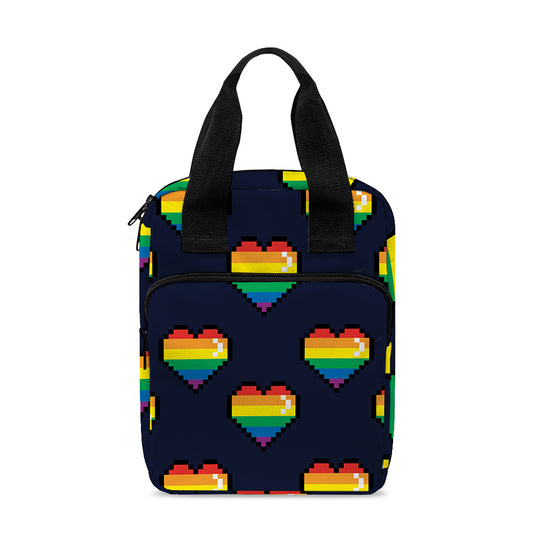 Rainbow Pixel 8-Bit LGBT Pride Heart Bible Tote Bag