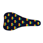 Rainbow Pixel 8-Bit LGBT Pride Heart Bicycle Seat Cover
