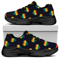 Rainbow Pixel 8-Bit LGBT Pride Heart Black Chunky Shoes