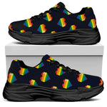 Rainbow Pixel 8-Bit LGBT Pride Heart Black Chunky Shoes