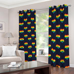 Rainbow Pixel 8-Bit LGBT Pride Heart Blackout Grommet Curtains