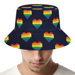 Rainbow Pixel 8-Bit LGBT Pride Heart Bucket Hat