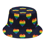 Rainbow Pixel 8-Bit LGBT Pride Heart Bucket Hat