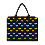 Rainbow Pixel 8-Bit LGBT Pride Heart Canvas Tote Bag