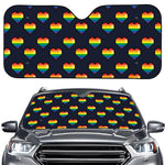 Rainbow Pixel 8-Bit LGBT Pride Heart Car Windshield Sun Shade