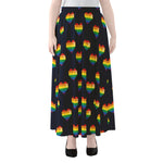 Rainbow Pixel 8-Bit LGBT Pride Heart Chiffon Maxi Skirt