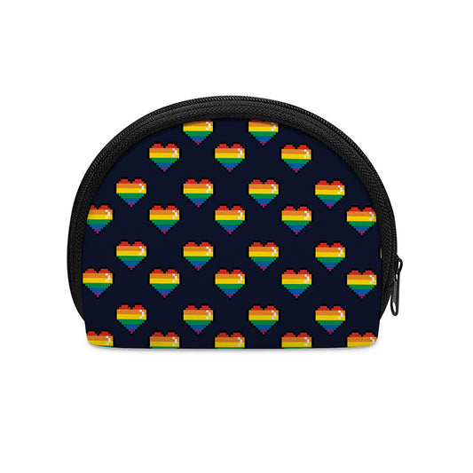 Rainbow Pixel 8-Bit LGBT Pride Heart Coin Purse