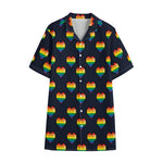 Rainbow Pixel 8-Bit LGBT Pride Heart Cotton Hawaiian Shirt