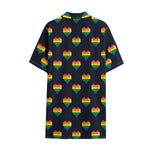Rainbow Pixel 8-Bit LGBT Pride Heart Cotton Hawaiian Shirt