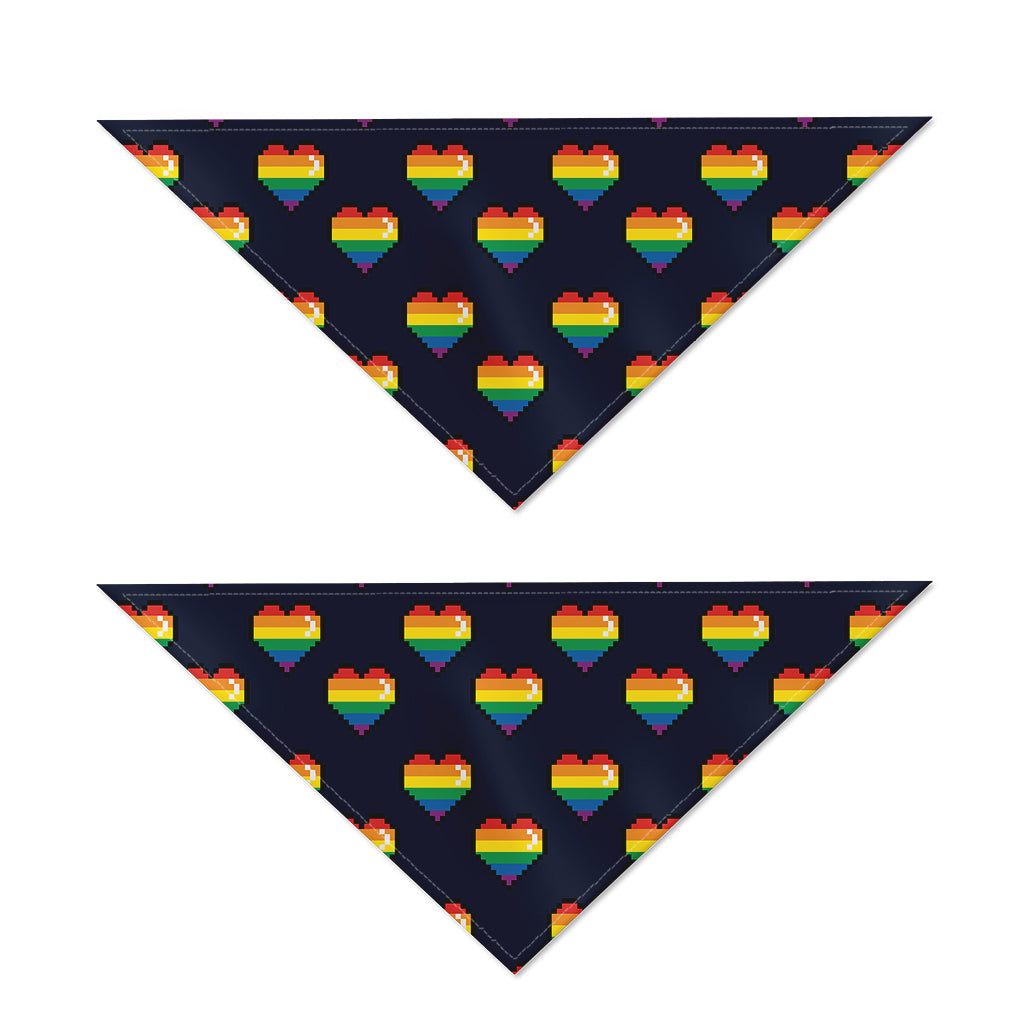 Rainbow Pixel 8-Bit LGBT Pride Heart Dog Bandana