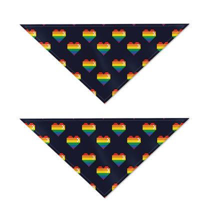 Rainbow Pixel 8-Bit LGBT Pride Heart Dog Bandana