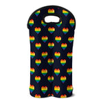 Rainbow Pixel 8-Bit LGBT Pride Heart Double Neoprene Wine Tote