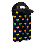 Rainbow Pixel 8-Bit LGBT Pride Heart Double Neoprene Wine Tote