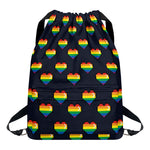Rainbow Pixel 8-Bit LGBT Pride Heart Drawstring Backpack