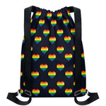 Rainbow Pixel 8-Bit LGBT Pride Heart Drawstring Backpack