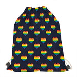 Rainbow Pixel 8-Bit LGBT Pride Heart Drawstring Bag