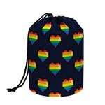 Rainbow Pixel 8-Bit LGBT Pride Heart Drawstring Makeup Bag