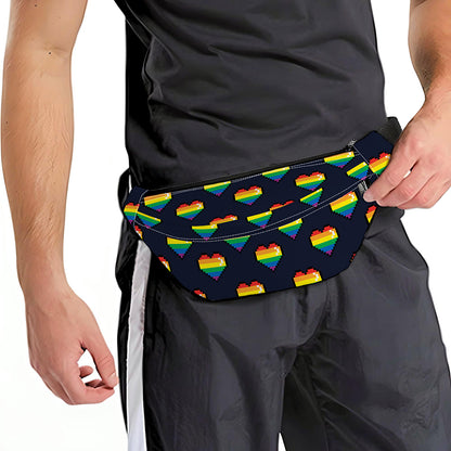 Rainbow Pixel 8-Bit LGBT Pride Heart Fanny Pack