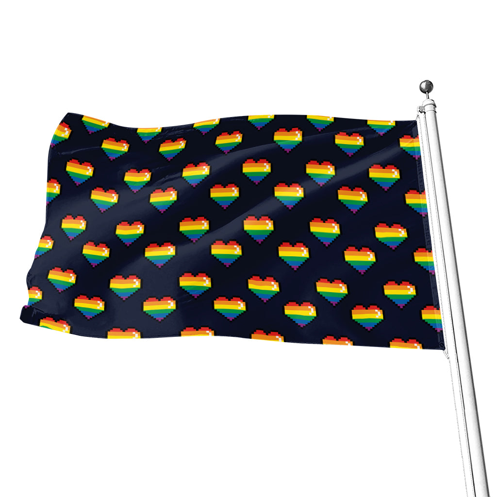 Rainbow Pixel 8-Bit LGBT Pride Heart Flag