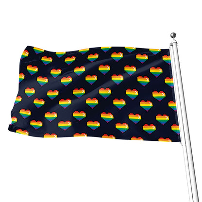 Rainbow Pixel 8-Bit LGBT Pride Heart Flag