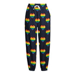 Rainbow Pixel 8-Bit LGBT Pride Heart Fleece Lined Knit Pants