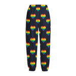 Rainbow Pixel 8-Bit LGBT Pride Heart Fleece Lined Knit Pants