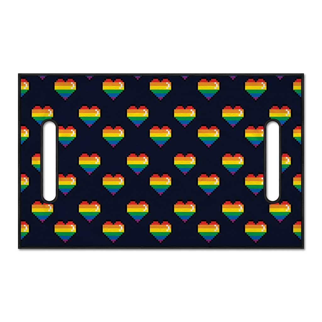 Rainbow Pixel 8-Bit LGBT Pride Heart Golf Cart Seat Cover