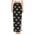 Rainbow Pixel 8-Bit LGBT Pride Heart High Slit Maxi Skirt