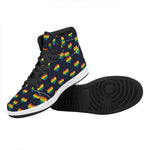 Rainbow Pixel 8-Bit LGBT Pride Heart High Top Leather Sneakers