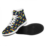 Rainbow Pixel 8-Bit LGBT Pride Heart High Top Leather Sneakers