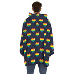 Rainbow Pixel 8-Bit LGBT Pride Heart Hoodie Blanket