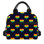 Rainbow Pixel 8-Bit LGBT Pride Heart Insulated Lunch Bag
